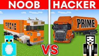 NOOB vs HACKER PRIME TRUCK House Build Challenge in Minecraft [upl. by Dicky]