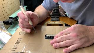 Slotting an acoustic guitar bridge for unslotted pins [upl. by Corbet404]