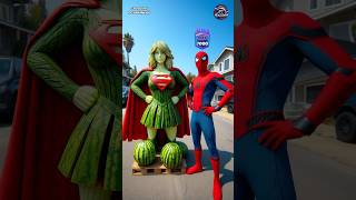 Fruit Carving Artist  Who is best SpiderMan vs Deadpool vs Captain America shorts spiderman dc [upl. by Anertak]