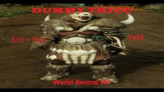 New World Aeturnum  Maple Tank 1v15 Build SnS  Flail  Wall Tank World Record HP World Boss [upl. by Akinyt]