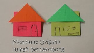 Cara melipat origami bentuk rumah bercerobong asap [upl. by Jane104]