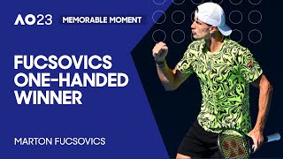 Marton Fucsovics Hits a OneHanded Winner  Australian Open 2023 [upl. by Ettennat]