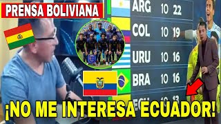 🇧🇴 Prensa de BOLIVIA quotPREOCUPADA HABLA DE ECUADORquot ¡NO ME IMPORTA PERDER con Ecuador 🇪🇨😱 [upl. by Christine]