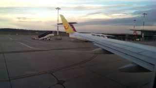 Taxiing  Take Off Tuifly B737800 BaselMulhouse Airport [upl. by Airehs]