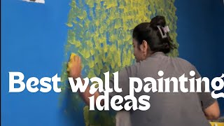 Simple wall painting ideas wall decor home decor texture design daily vlog [upl. by Acenes]