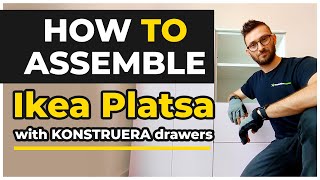 How to assemble Ikea Platsa with Konstruera Drawers  Ikea Drawer Assembly [upl. by Eannyl924]