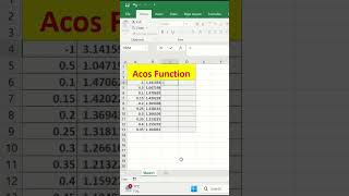 Acos Functions viralshorts excel [upl. by Yma]