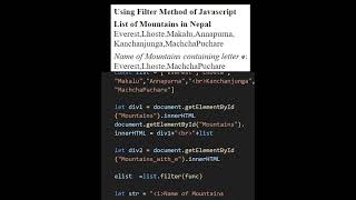 Filter Method javascript filter shorts education programming knowledge [upl. by Ycul70]