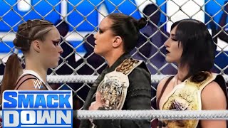 WWE  Ronda Rousey Vs Shayna Baszler Vs Rhea Ripley  Hell In A Cell  WWE July 6 2024 [upl. by Llecrup931]