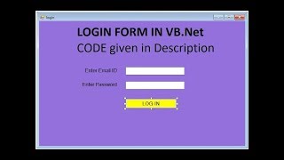 How to create a Login Form in VBNet with CODE [upl. by Raymonds795]