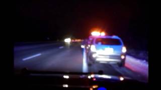 Dashcam video shows police car sideswiped during traffic stop [upl. by Mcnelly]