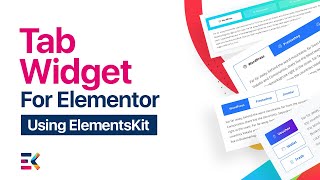 Elementor Tab Widget  Elementskit  Allinone addons for Elementor [upl. by Ydennek]