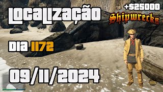 GTA ONLINE BAÚ DO TESOURO NÁUFRAGO LOCALIZAÇÃO FARRAPOS DE TRAJE SHIPWRECK DIA1172 09112024 [upl. by Herr406]