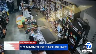 Customers run as earthquake near Bakersfield shakes items off liquor store’s shelves [upl. by Cherice]