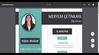 Powerpointte Etkili Özgeçmiş CV Hazırlama  Microsoft PowerPoint 2016 [upl. by Virgina125]