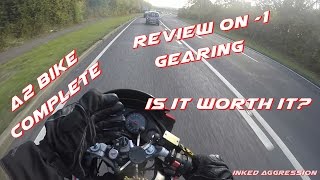 CBR125 Minus 1 1 On The Front Sprocket Review  A2 Project Bike Complete [upl. by Ainitsirk391]