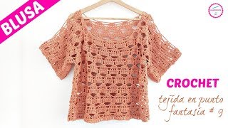 BLUSA CROCHET FACIL TUTORIAL PASO A PASO [upl. by Ibson597]