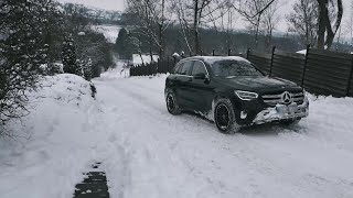 Mercedes GLC 400d 4Matic  4x4 test on steep snowy hill climb [upl. by Hsotnas]