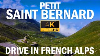 Little Saint Bernard Pass in French Alps  Full pass in 4K [upl. by Tekcirc]