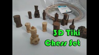 Colorfab Woodfill Tiki Chess 3D printing [upl. by Redla]