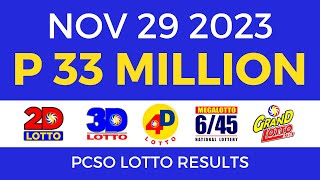 Lotto Result November 29 2023 9pm Complete Details [upl. by Hilliary]