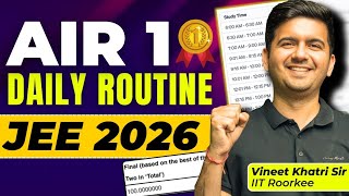 JEE 2026  AIR 1 Routine amp Study Plan  Best Timetable amp Strategy [upl. by Tammy]