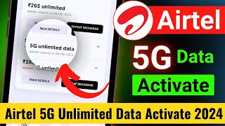 Airtel 5G activate kare  2024  How to activate airtel 5g unlimited free data  airtel 5G not work [upl. by Neale]