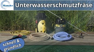 Schwimmteich und Badeteich sauber halten  Teichpflege mit Unterwasserschmutzfräse [upl. by Allehcim]