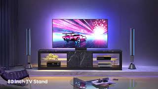 Bestier 80 Inch TV Stand for 65 75 85 inch TVs Modern LED [upl. by Jarrad788]