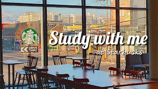 📚3HR STUDY WITH ME at Starbucks☕️ • 스타벅스에서 같이 공부해요 • real sound • background noise [upl. by Ardelis]