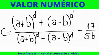 VALOR NUMÉRICO DE EXPRESIONES ALGEBRAICAS EJERCICIOS MODELOS DEL CUP PSA [upl. by Llain584]