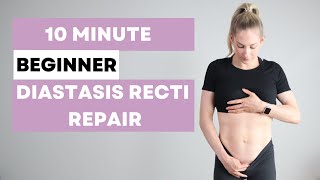 Diastasis Recti Repair Workout  BEGINNER  heal  strengthen your core postpartum [upl. by Eramal]