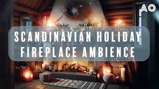 Scandinavian Cozy Christmas Holiday Fireplace Ambience wNatural Fire  Wind Sound Effects Yuletide [upl. by Renny]