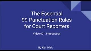 001 99 Punctuation Rules Introduction [upl. by Kcin384]