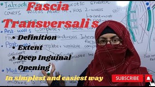 Fascia Transversalis  in easiest way  Anterior abdominal wall  ayeshamedicaleducation [upl. by Nnairrek]