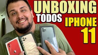 Unboxing de TODOS iPhones 11 PRO e PRO MAX [upl. by Aholah]