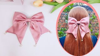 Create A Simple Hair Bow with Fish Tails  How to Make a Hair Bow  Unique Hair Bow Making at Home [upl. by Awra]