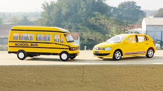 Scale Model Unboxing School Bus Volkswagen Polo Diecast Car unboxing miniature 😊 [upl. by Imogen175]