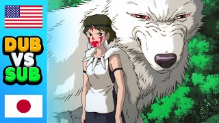 Anime Movie Princess Mononoke Anime DUB vs SUB Comparison [upl. by Ahsekyw]