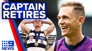 Geelong Cats captain Joel Selwood announces AFL retirement  9 News Australia [upl. by Miner209]