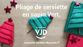 TUTO  Pliage de serviette en sapin vert [upl. by Enyamrahc]