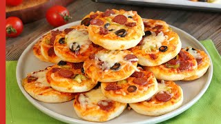 Super Easy PIZZA BITES 🍕  The Best Mini Pizza Recipe With Homemade Pizza Dough [upl. by Leoni]