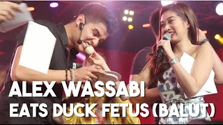 Alex Wassabi Eats Balut Duck Fetus Youtube Fanfest  Christian Leblanc [upl. by Christian]