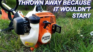 Free Stihl Trimmer thrown away because it wont start [upl. by Htes]