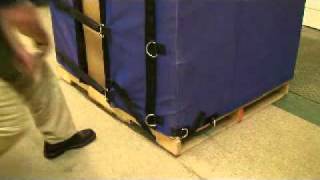 Dehnco Pallet Wraps Wrapper Corner Strap Installation [upl. by Artinahs]