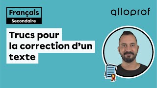 Trucs pour la correction d’un texte  Français  Alloprof [upl. by Enomes]