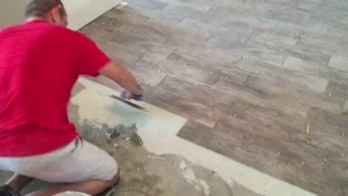 How to Install Wood Looking Tile [upl. by Thunell647]