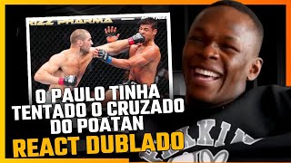 ISRAEL ADESANYA REAGE A DERROTA DE PAULO COSTA PARA SEAN STRIKLAND  UFC 302 [upl. by Aitnuahs]