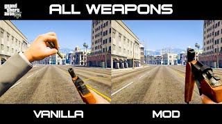 GTA 5  Vanilla vs MOD  Realistic Weapons Sounds Guns Souds Comparison [upl. by Domela122]