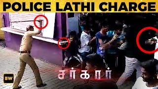 Shocking Video Lathi Charge during SARKAR Ticket Booking  Thalapathy Vijay  TN [upl. by Adlay]